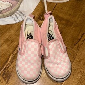 Vans Kids Pink Checkered Slip-On Shoes